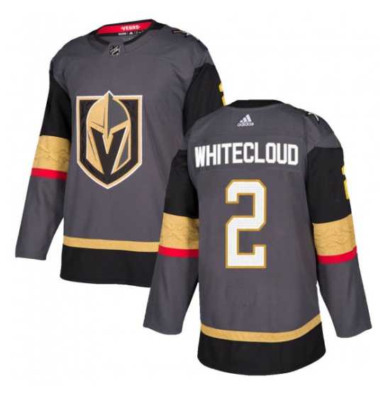 Men%27s Vegas Golden Knights #2 Zach Whitecloud Gray Stitched Jersey Dzhi